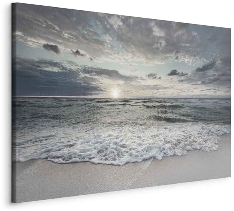 murando Wandbilder XXL 120x80 cm - Vlies Leinwandbild 1 tlg Leinwand Bilder Wand Deko Bilder Wohnzimmer Bild Schlafzimmer Leinwandbilder Wandbild Groß Design - Meer Landschaft Strand c-C-10019-b-a