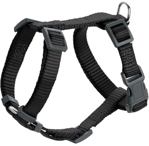 HUNTER Hundegeschirr LONDON VARIO RAPID, 4-fach verstellbares Y-Geschirr für kleine & mittlere Hunde, Sicherheitsverschluss mit Verriegelung, Farbe: schwarz, Größe: M