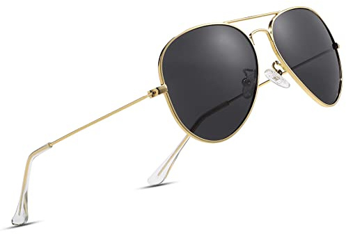 COASION Pilotenbrille Herren Damen Polarisierte Sonnenbrille Fliegerbrille Piloten Sonnenbrillen UV400 Schutz Metallrahmen