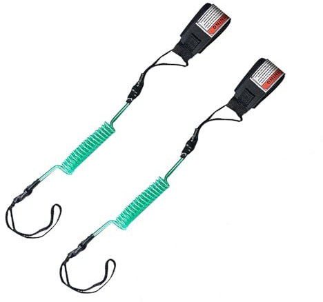 PMELCXD Surfboard Leash, 2 Stücke Sicherheits Seil für Surfbrett, Surfboard-Leine Anti-verschränkung Elastisch, Fußschlaufe mit Klettverschluss, Dehnbar Leine für SUP Surfboard