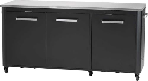 cozze® 180 x 60 x 90cm Outdoor-Tisch - Edelstahl & Schwarz, Mobilität & Stil, Perfekt für Außenbereichs-Events