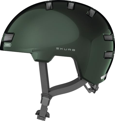ABUS Stadthelm Skurb - Robuster Fahrradhelm für den Alltag, beim Skaten, BMX-Fahren oder Longboarden - Grün, Größe L