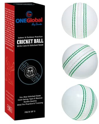 ONEGlobal Soft & Safe Practice Cricket Ball | Weicher & Sicherer Gummi-Cricketball zum Üben | Mit Echter Naht & Kern für Hüpfen & Schwingen | Ideal Cricketbälle für Selbstvertrauen & Streichhölzer