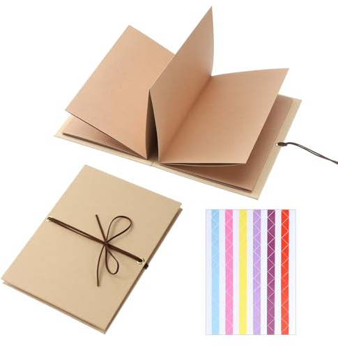 SHENLIU Mini Fotoalbum 6 Inch, Kleines Fotobuch zum Selbstgestalten | 21x15cm Scrapbook Album Klein Kraftpapier Fotobuch zum Einkleben DIY Scrapbook für Abschluss Geschenk Hochzeit Valentinstag