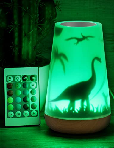 Mostof Dinosaurier Nachtlicht für Kinder, LED Nachtlicht mit Fernbedienung Dimmbar Touch Control, RGB Farbwechsel Nachttischlampe Baby, Geschenke für Mädchen, Kinderzimmer Deko(Dinosaurier-16 Farbe)