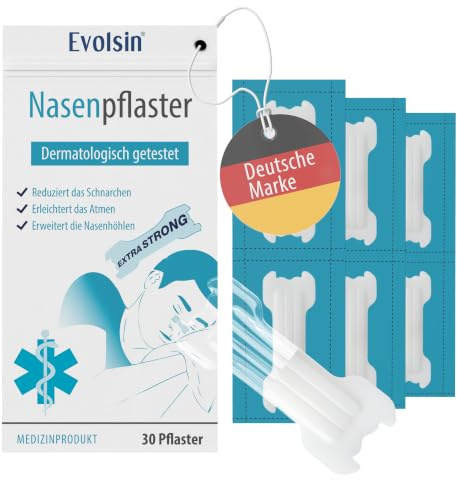 Evolsin® Nasenpflaster Extra Stark, Transparent, Gegen Schnarchen | Extra Stark, Transparent, Hautfreundlich, Gegen Schnarchen, Medizinprodukt