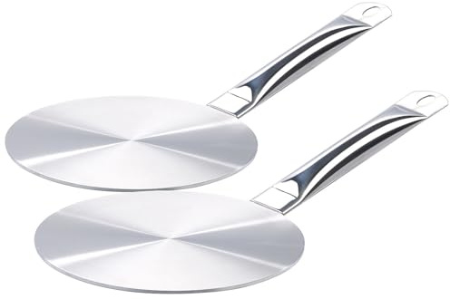 Rosenstein & Söhne Induktion Platte: 2er-Set Universal-Adapterplatten für Induktions-Kochfelder, Ø 20 cm (Adapter Magnetscheiben, Aufsätze für Induktionskochfeld, Pfanne)