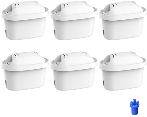 Waterdrop Filterkartuschen, Ersatz für Brita® Maxtra+® Plus, 6 Pack | Ersatz für Maxtra Pro® All-in-1 Wasserfilter, Kompatibel mit Brita® Marella® Kanne, Reduziert PFAS, TÜV SÜD, NSF Zertifiziert