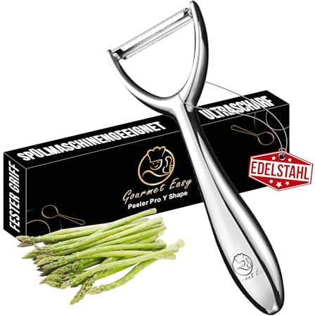 Premium Sparschäler aus Edelstahl für Obst & Gemüse Y Schäler mit ultrascharfer Klinge geeignet als Kartoffelschäler & Spargelschäler mit ergonomischem und rutschfestem Griff