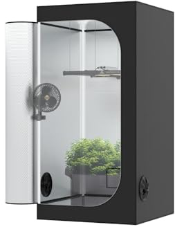 The Grow Deluxe D600 Growzelt 80x80x160 cm - Indoor Anbauzelt mit herausnehmbarer Wanne, hochreflektierendes Mylar licht- und wasserdicht