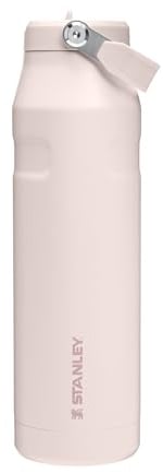 Stanley 1913 Flip Straw Trinkflasche mit Strohhalm 1.06L - Thermobecher Kühlt 17 Stunden - 4 Tage Eisgekühlt - BPA-frei - Auslaufsicher - Für Getränkehalter - Spülmaschinenfest - Rose Quartz