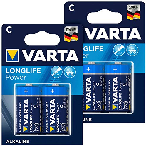 Varta Longlife Power Alkaline-Batterie, Typ Baby/C / LR14, 1,5 V, 4er-Set