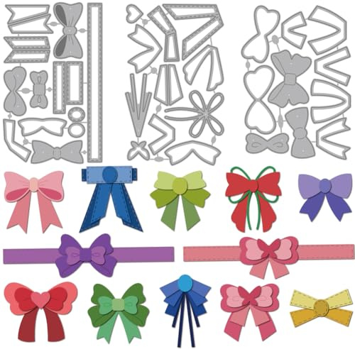 MAYJOYDIY Schleifen Stanzformen Fliege Geschenkherstellung Prägung Metall Stanzformen Schleifen In Mehreren Stilen Stanzschablone Für DIY Scrapbooking Fotoalbum Kartengestaltung Geschenkdekor
