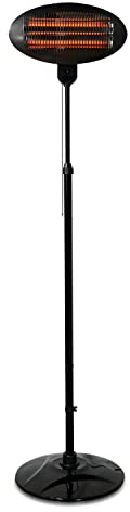 Navaris Baby Heizstrahler Wärmelampe mit Standfuß - 3 Stufen Wickeltisch Wärme Lampe mit Stand - Abschaltautomatik höhenverstellbar in Schwarz