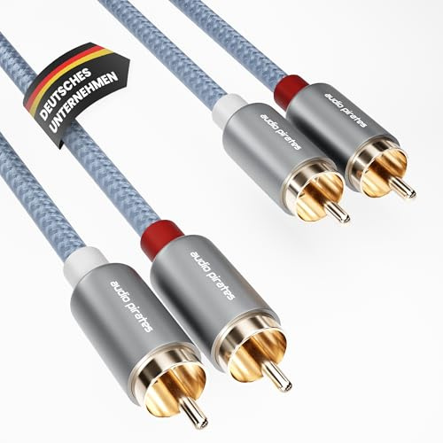 audio pirates High Performance Audio Cinchkabel 2 x 2 Cinch- Kabel | brillante Tonqualität, Sehr robust & langlebig/Koaxialkabel | RCA, Subwooferkabel, Auto (1er Pack - 0,5 Meter)