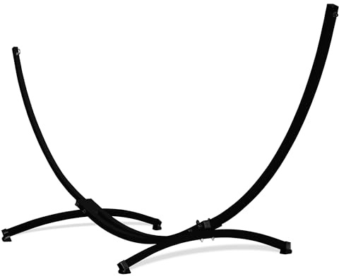 Potenza Gestell Outdoor Hängemattengestell XXL 365cm, 220kg I Gestell für Hängematten, Rahmen aus Stahl wetterfest (Schwarz)