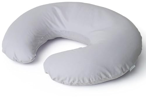 Niimo® Stillkissen Klein für Baby – Halbmond aus 100% Baumwolle, Oeko-TEX® Standard 100, Stillhörnchen Waschbar & Atmungsaktiv, Kleines Stillkissen (15,5 x 39 cm)