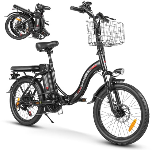 SAMEBIKE E-Bike Klapprad Elektrofahrrad mit 20*2.35/4.0 Fat Tire, 468KWH Lithium-Akku für Lange Reichweite bis 100KM, 7-Gang-All-Terrain Ebike Herren für MTB, Strand & Schnee