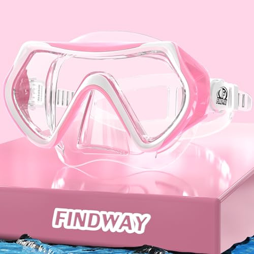 Findway Taucherbrille Erwachsene Teenager,Tauchermaske für Herren Damen, Verstellbares Silikonband Schnorchelmaske mit HD Gehärtetes Glas Anti-Leck Schwimmmaske, für Tauchen, Schnorcheln und Schwimmen