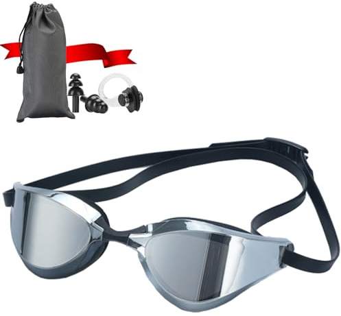 Focevi Schwimmbrille für Herren/Damen Anti-Beschlag Blendschutz UV-beständig/Erwachsene/Jugendliche/Männer,Profi Schwimmbrillen Brille