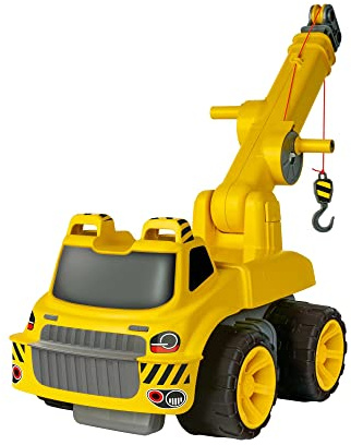 BIG - Power-Worker Maxi-Kran (Gelb) - Großer Spielzeug-Kran Mit Seilwinde und Ausfahrbarem Arm, Kinder-Fahrzeug Ab 3 Jahren (Bis 50 kg Belastbar)