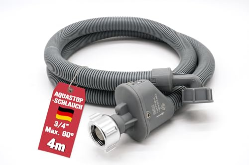 ELECTROHOGAR Waschmaschinenschlauch Aquastop 4M | Aquastop Schlauch Waschmaschine Anti-Leckage | Kompatibel mit allen Marken | Wasserstop mit doppeltem Schutz