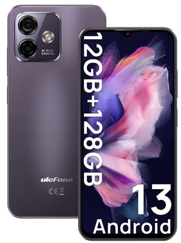 Ulefone Note 16 Pro Android 13 Smartphone Ohne Vertrag, 12GB+128GB/SD-256GB, 6.52 HD+5G WiFi, 50MP+8MP Kamera 4400mAh, Dual SIM 4G Handy Ohne Vertrag, Face ID/GPS/OTG/Violett