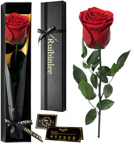 Ruibinlee Infinity Rose,Muttertagsgeschenk für Mama, Freundin, Ehefrau, Schwiegermutter, Schwester – rote ewige konservierte Rose in Geschenkbox