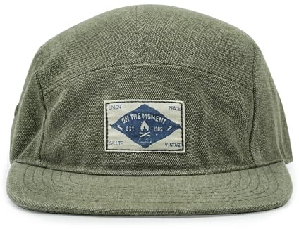 CLAPE Flat Brim Snapback Cap 5 Panel Basecap Street Cool Baseball Cap UV Schutz Outdoor Kappen Classic Camp Kappe Herren Damen Green 5P02