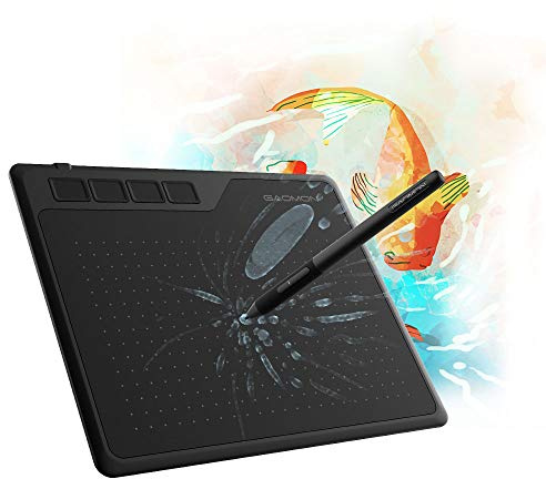 GAOMON S620 Grafiktablett, Stifttablett mit 4 Tasten und Stift, Zeichentablett für OSU, Malen, Arbeiten & Lernen