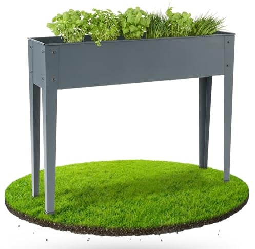 Arebos Hochbeet 101,5 x 26 x 80 cm | Frühbeet Kräuterbeet Pflanzenbeet Blumenkasten Garten Terassen Gemüsebeet Gartenbeet Blumenkübel für Balkon | ideal für den Anbau von Gemüse Obst Kräutern