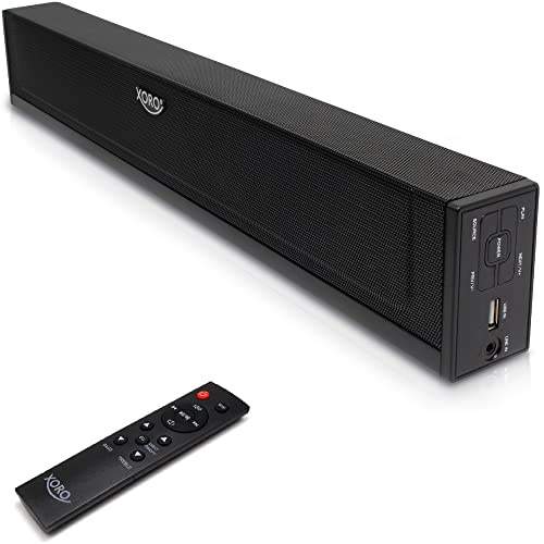 TV Soundbar XORO HSB 50 V2 mit 25 Watt Leistung, Bluetooth Lautsprecher, USB Mediaplayer, Line IN, Optischer & Koaxialer Audioeingang, Wandmontage möglich