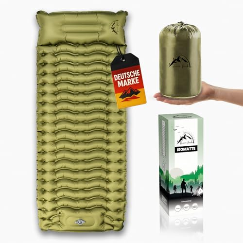 Brave Peak Isomatte 10 cm mit Kissen Selbstaufblasend – Warm, Leicht & Kompakt