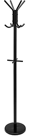 Amazon Basics Hut- und Kleiderständer, 29.5 x 29.5 x 167 cm (L x W x H), Schwarz