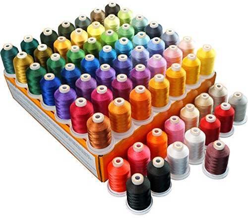 New brothread 64 Spulen 1000M (1100Y) Polyester Maschinen Stickgarn für professionelle Stickereien Enthusiasten und Anfänger