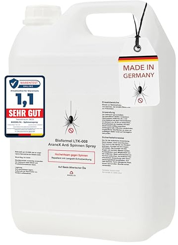 BIODELTA Spinnenspray 5 l - Spinnenabwehr mit Langzeitwirkung | Anti Spinnen Spray mit Langzeitwirkung - Spinnenvertreiber für innen und außen - Ungezieferspray - aus Deutschland