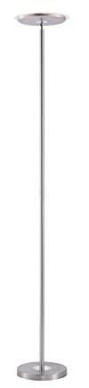 LeuchtenDirekt LED Stehleuchte Deckenfluter silber, dimmbar, schwenkbar | Deckenfluter, warmweißes Licht, für Wohnzimmer, Büro, Schlafzimmer