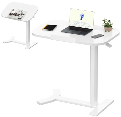 FLEXISPOT Beistelltisch H5 - Flexibler Laptoptisch und Betttisch mit neigbarer Tischplatte, höhenverstellbar & mobil, ideal für Sofa, Bett & Lesestunden (Weiß)