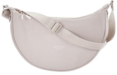 LARKSON Crossbody Bag Damen & Herren Beige - Solveig Medium - Umhängetasche im Halbmond Style - Halbrunde Schultertasche - Moon Bag Design - Wasserabweisend