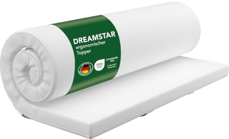 DREAMSTAR Easy Dream Matratzen Topper 140 x 200 cm H4 | Matratzentopper mit Kaltschaumkern| Matratzenauflage Härtegrad 4 | Öko-TEX® | 5 cm hoch