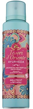 Tesori d'Oriente Parfum Deodorant Ayurveda | 150 ml | aromatisches Deo-Spray | Amla-Frucht und Patchouli | Duft zum Träumen | 24 h Schutz | Wellness-Ritual für Körper & Sinne
