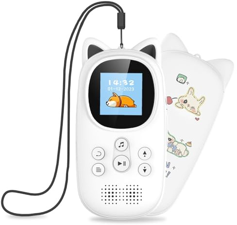 Oilsky M7 32GB MP3-Player mit Bluetooth 5.0, Kinder Musikplayer, Schwarz | Kinder MP3 Player mit Kopfhörer, 750mAh Tragbarem Sport Mp3 mit Lautsprecher, UKW-Radio, Schrittzähler, Diktiergerät