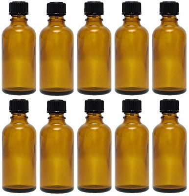 hocz 10 x 50 ml Tropfflasche Mini Glasflaschen mit Tropfeinsatz | Farbe Braunglas | Füllmenge: 50 ml | Apothekerflasche | Dosierung von Flüssigkeiten E-Liquids