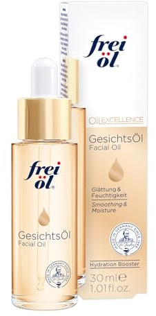 frei öl GesichtsÖl für spürbar glattes Hautgefühl mit Vitamin E, Omega 6-Fettsäuren, spendet Feuchtigkeit, Gesichtspflege, vegan, 30 ml