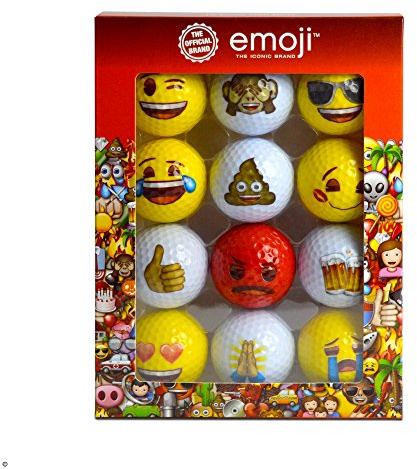 Second Chance Emoji Offizielle Neuheit Lustige Golfbälle, Golfgeschenk, 12er-Pack