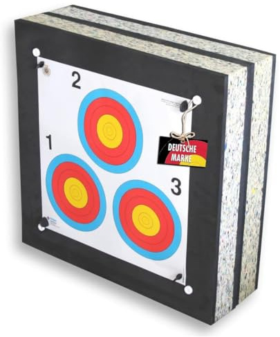 Stronghold Schaumscheibe Black Edition Superstrong 60x60x20 cm – robuste Pfeilfangscheibe für Bogenschießen bis 70 lbs – witterungsbeständige Zielscheibe aus Schaum