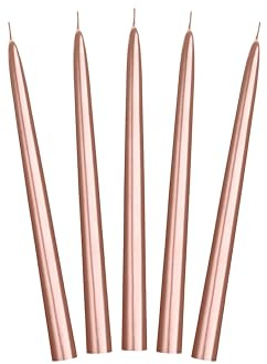 Spitzkerzen 24cm 10Stk. | Roségold Metallic