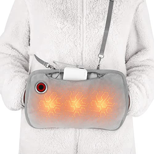 Elektrische beheizbare Handschuhe Plüsch, 3 Stufen, 10000 mAh-Akku | Weiches Fleece-Innenfutter, 3 Heizstufen Heated Gloves, schnelle Aufwärmung, geeignet für Männer und Frauen