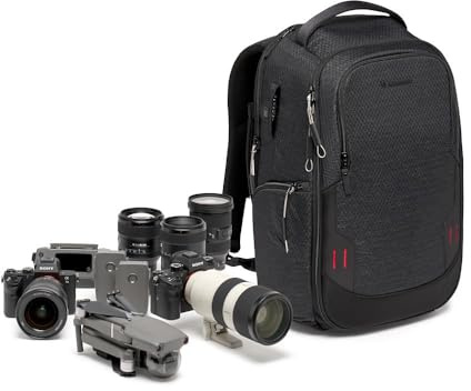 Manfrotto PRO Light Frontloader M, Professioneller Kamerarucksack, Seitlicher und Vorderer Zugriff, Stativhalterung, Gepolsterter Rucksack mit Austauschbaren Trennwänden, Schwarz