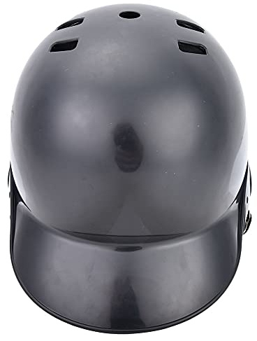 Bonbela Baseball-Schlaghelm, ABS-Material mit Schwammpolsterung und Luftlöchern Zur Wärmeableitung mit Riemen für Erwachsene, Teenager, Baseballsport (Schwarz)
